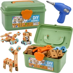 Kit de construction pour enfants à visser avec tournevis électrique dans une mallette – 190 pièces