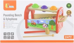 Banc à marteler en bois avec xylophone pour enfants