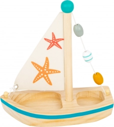 Voilier en bois Small Foot avec étoiles de mer pour jeux d'eau