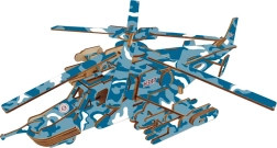 Puzzle en bois 3D hélicoptère de combat Black Shark
