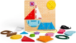 BIGJIGS TOYS jeu de laçage en bois – formes géométriques