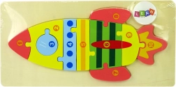 Puzzle en bois fusée avec chiffres
