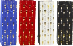 Sac cadeau pour bouteille avec motif de verres 36 × 12 × 10 cm