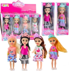 Mini poupée princesse avec couronne robe colorée 14 cm