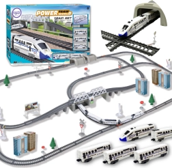 Woopie circuit de train électrique avec pont et tunnel, 86 pièces, voie 9,14 m