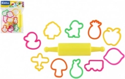 Emporte-pièces pour pâte à modeler NARA avec rouleau en plastique - 11 pcs