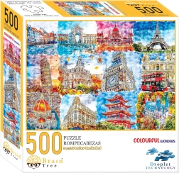 Puzzle Monuments en couleurs Brain Tree 500 pièces