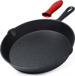 Poêle en fonte avec manchon en silicone 25 cm