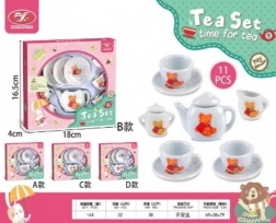 Service à thé en céramique motif floral pour enfants