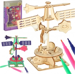 Kit scientifique sciences naturelles Éolienne 3D en bois – modèle DIY pour enfants