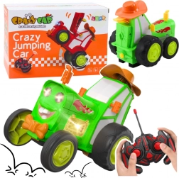 Tracteur bondissant télécommandé vert