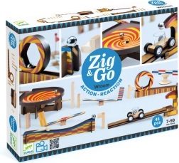 Circuit de billes en bois Djeco Zig & Go, 45 pièces