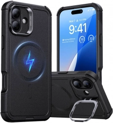 Coque ESR Cyber Tough HaloLock avec support pour iPhone 16 Plus noire