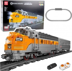 Kit de construction train RC gris‑jaune 1751 pièces avec télécommande et rails