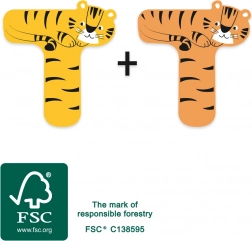 Lettre en bois T avec tigre small foot
