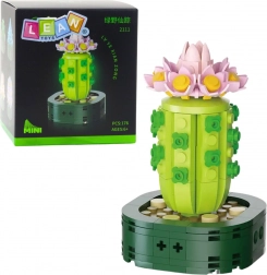 Mini kit de construction cactus avec fleur rose