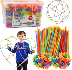 Jeu de construction pailles STRAWS, 1000 pièces dans une mallette
