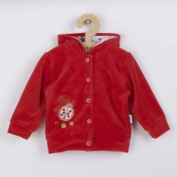 Sweat à capuche en suédine avec coccinelle