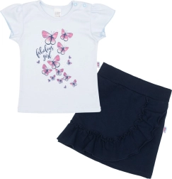 Tee-shirt bébé avec jupe New Baby Butterflies bleu 62 (3–6 mois)