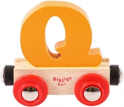 Wagon en bois Bigjigs Rail avec la lettre Q