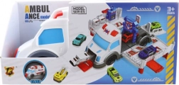 Ambulance dépliable avec base de secours et petites voitures