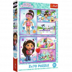 Puzzle Gabby La Maison Magique de Gabby 2-en-1, 2x70 pièces