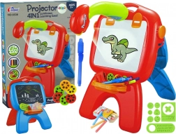 chevalet de dessin double face pour enfants avec projecteur – rouge