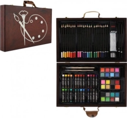 Ensemble créatif pour peinture dans un étui en bois