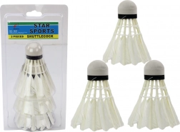 Lot de 3 volants de badminton en plume.