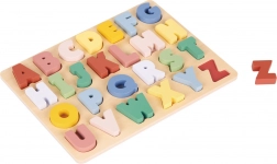 Puzzle en bois à encastrer alphabet coloré