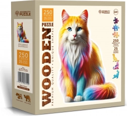 Puzzle en bois Chat Arc-en-ciel 250 pièces