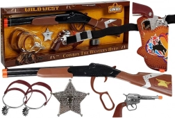 set de cow-boy pour enfants avec fusil, revolver et accessoires