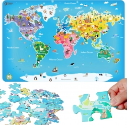 Puzzle classique du monde – carte du monde