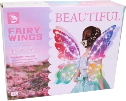MaDe ailes de fée arc-en-ciel à piles avec lumière, son et battement - 1 pièce