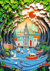Puzzle Trefl Paper Art : Londres 1000 pièces