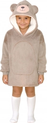 Couverture à capuche chaude façon sweat ours pour enfants 3–6 ans Cozy Noxxiez