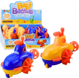 Jouet de bain à remonter sous-marin jaune-bleu