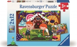 Puzzle Ravensburger Monde enchanté des contes 2×12 pièces