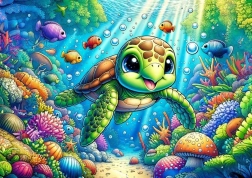 Puzzle Adorable Tortue de Mer