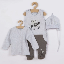 Ensemble bébé en coton 3 pièces Koala Birdy gris