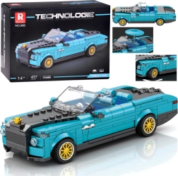 Kit technic – cabriolet rétro bleu avec roues dorées, 417 pièces