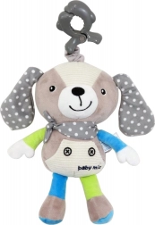 Jouet en peluche pour bébé avec boîte à musique et clip BABY MIX – chien, beige