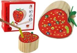Jeu en bois Fraise Attrape le Ver magnétique