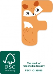 Petite Lettre en Bois F avec un renard pour la chambre d'enfant