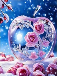 Mosaïque de diamant - pomme en verre