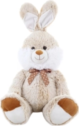 Lapin en peluche assis avec nœud, 100 cm