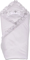 Couverture d’emmaillotage en coton avec dentelle New Baby