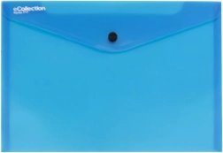 Pochette à bouton-pression A5, bleue, polypropylène