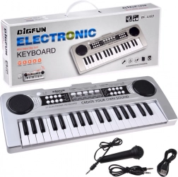 Mini claviers 37 touches avec micro chant – argentés