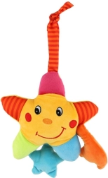 Étoile en peluche avec boîte à musique à remonter 18 × 18 cm, jouet suspendu 3m+